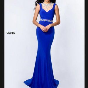 NWT Royal Blue Jersey dress with Rhinestones